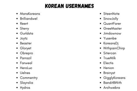 korean usernames|Korean Usernames Generator